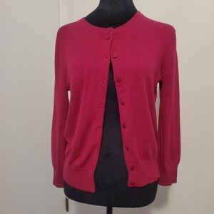 Cable & Gauge Fuchsia 3/4 sleeve cardigan
